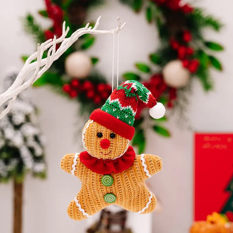 Babble Wrap Handmade Knitted GingerBread Ornaments (Set of 2)