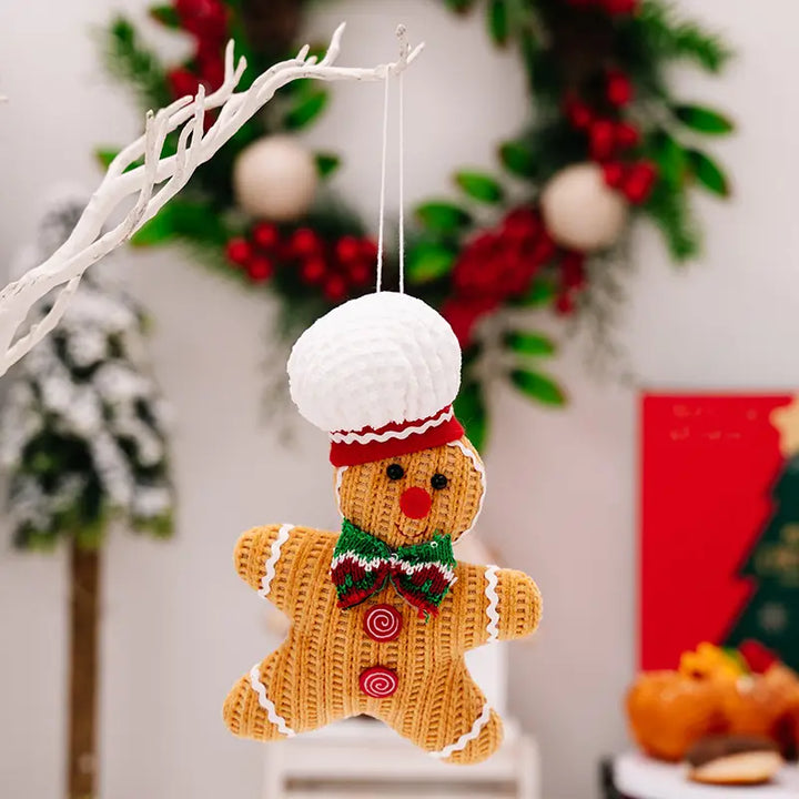 Babble Wrap Handmade Knitted GingerBread Ornaments (Set of 2)