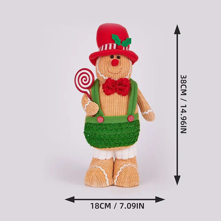 Babble Wrap Handmade Knitted GingerBread Stuffed Figurine (Lollipop Delight)