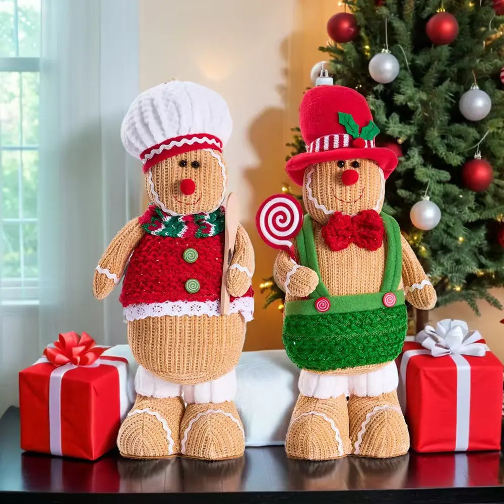 Babble Wrap Handmade Knitted GingerBread Stuffed Figurine (Lollipop Delight)