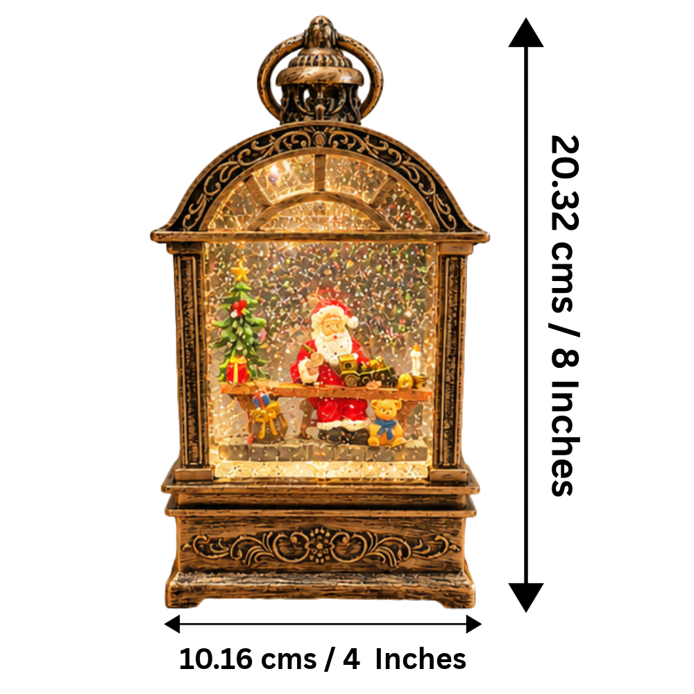 Glittering Santa Musical Light-Up Christmas Lantern