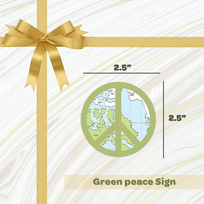 Personalised Gift Sticker - Green Peace Sign - Set of 60