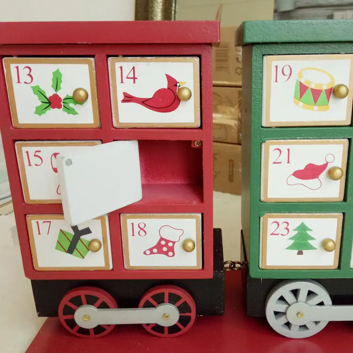 Babble Wrap Wooden Advent Calendar (Festive Freight Countdown Train)