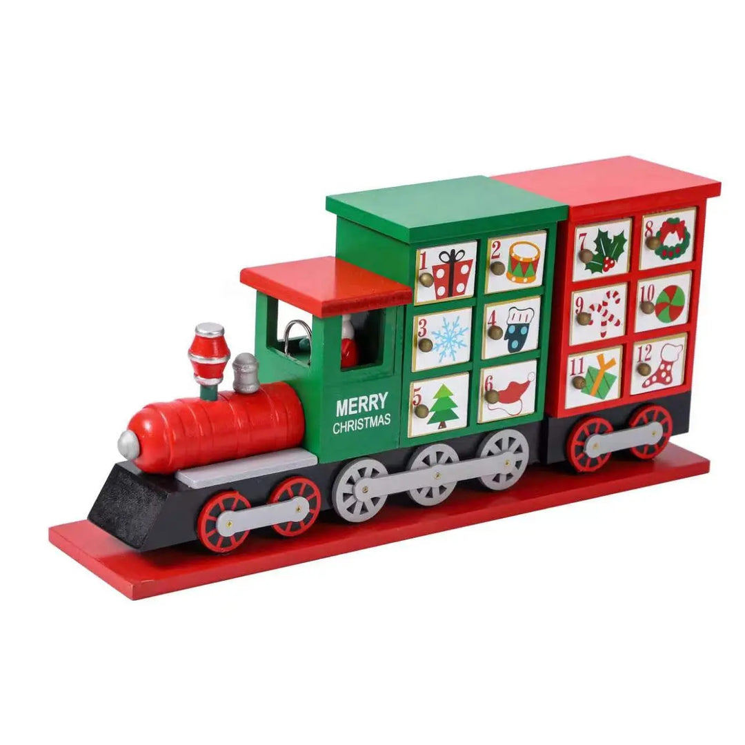 Babble Wrap Wooden Advent Calendar (Festive Freight Countdown Train)