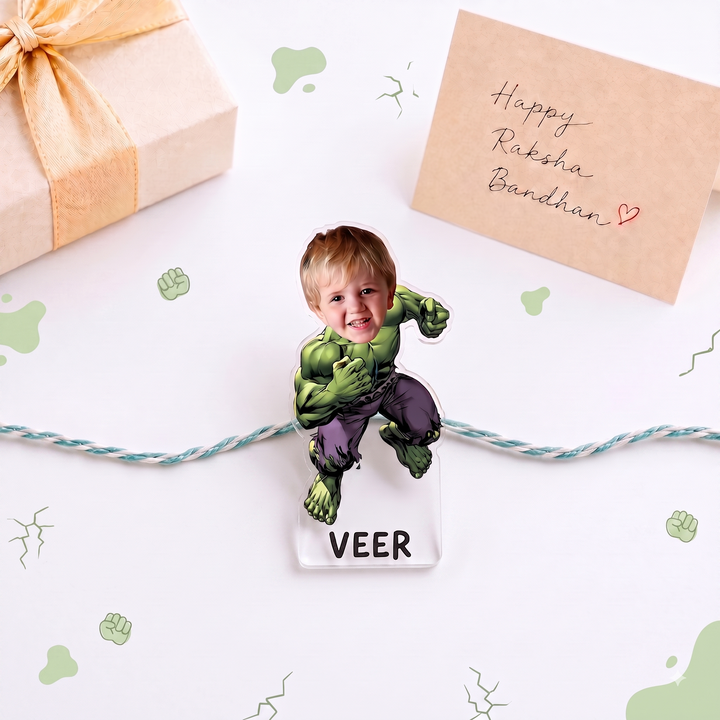 Babble Wrap Personalised Caricature Rakhi - Hulk