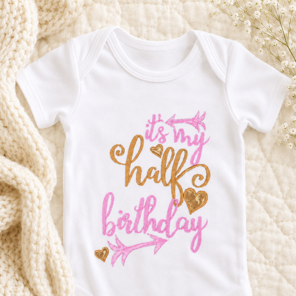 Half Birthday Cupid Romper