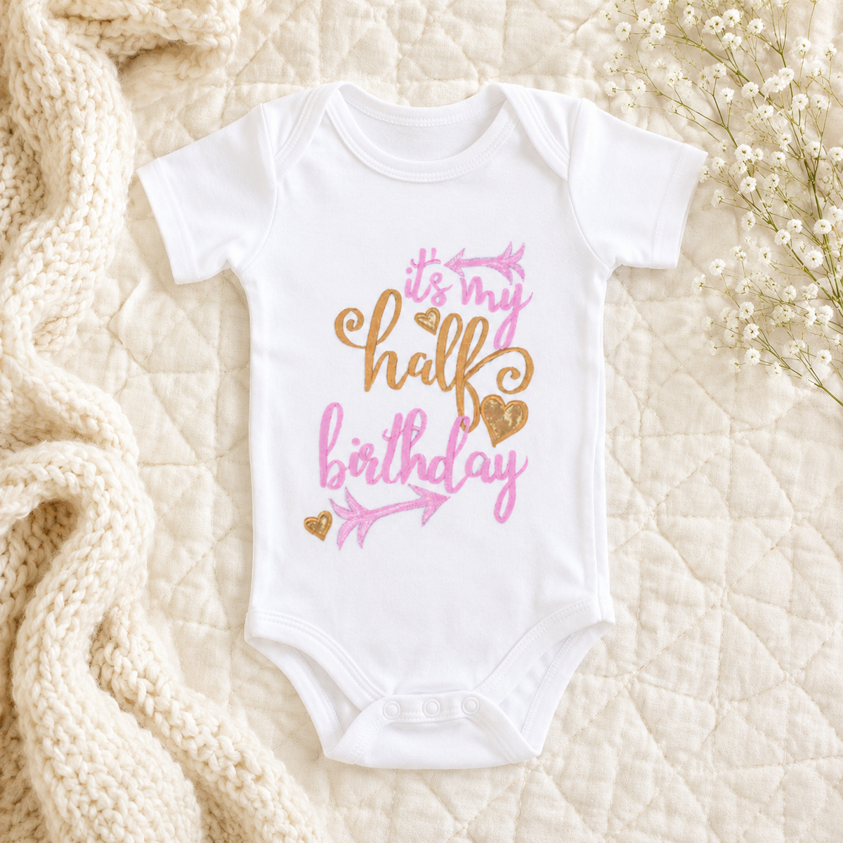 Half Birthday Cupid Romper