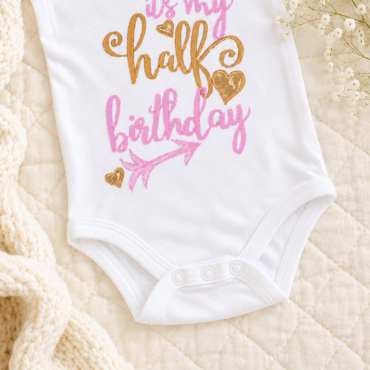 Half Birthday Cupid Romper