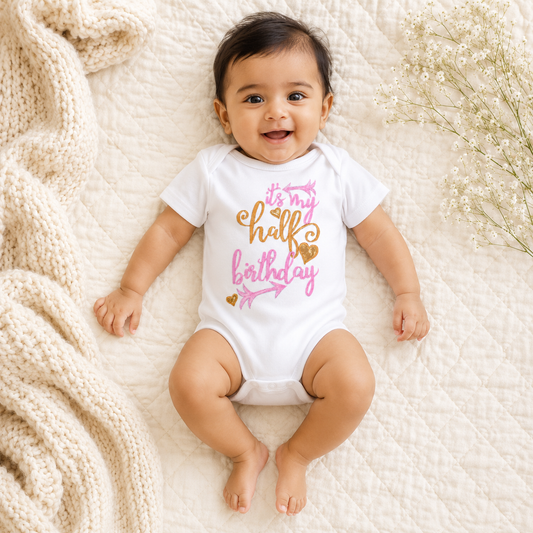 Half Birthday Cupid Romper