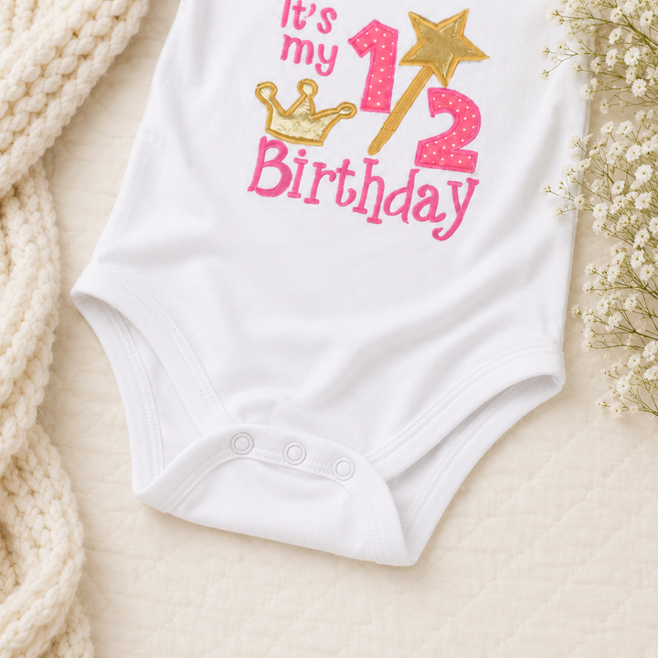 Half Birthday Magical Romper - Pink