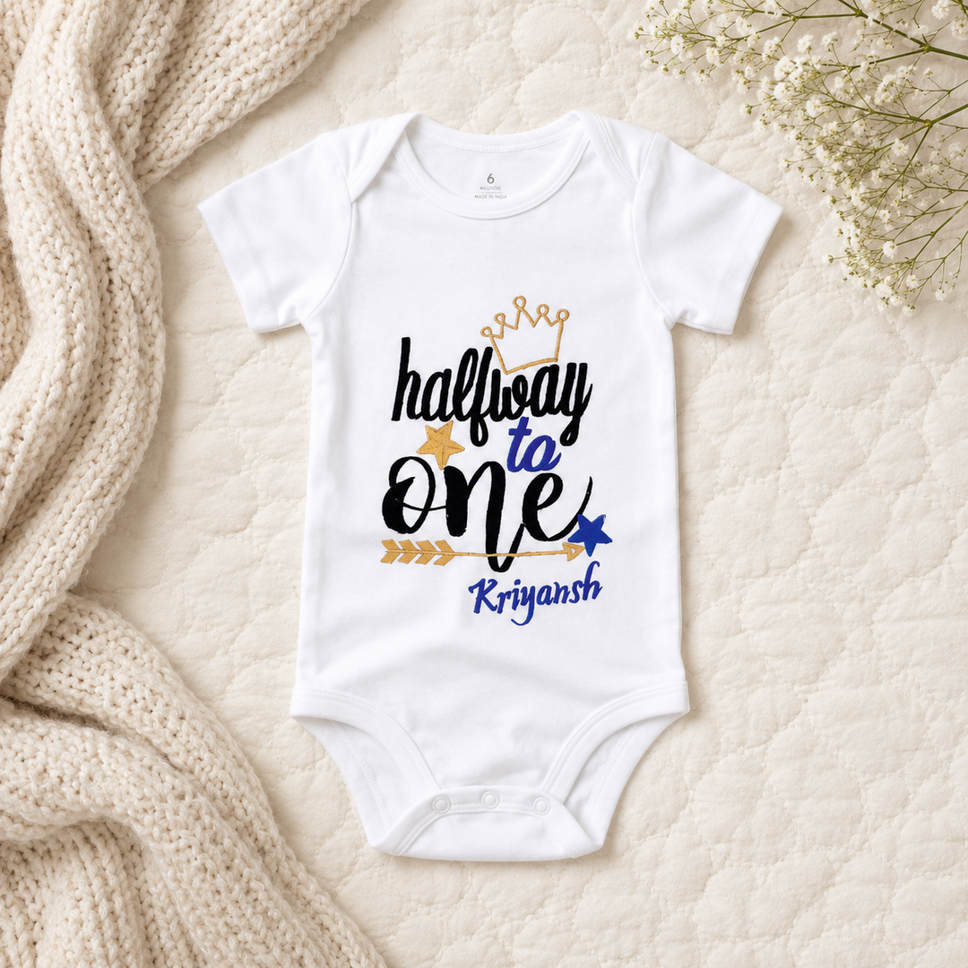 Half Way To One - Crown Romper