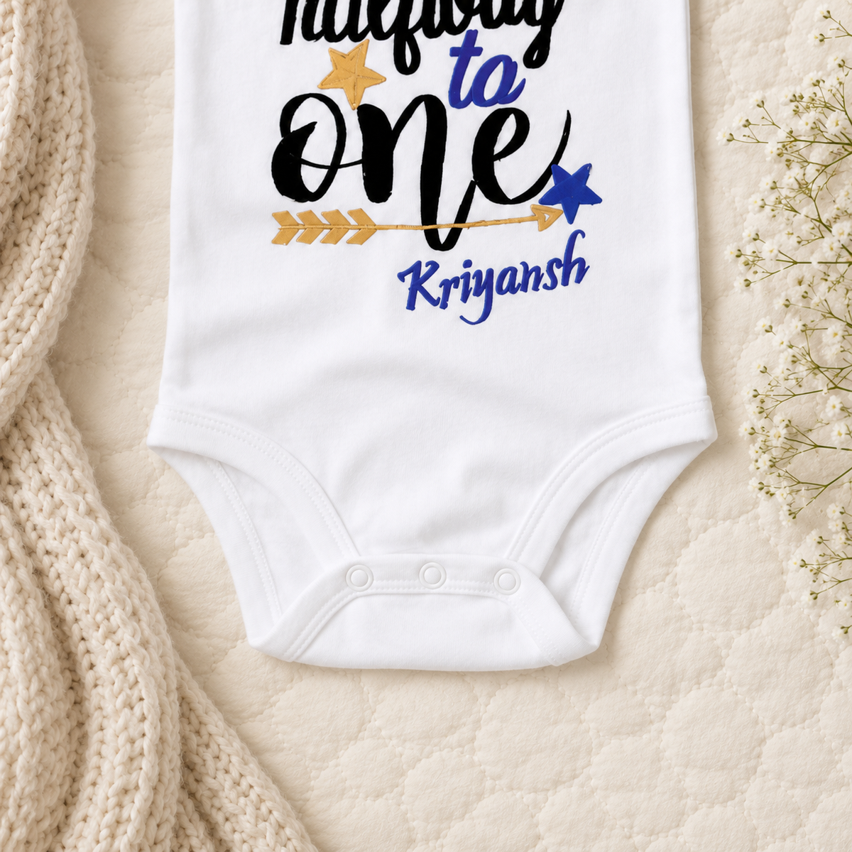 Half Way To One - Crown Romper