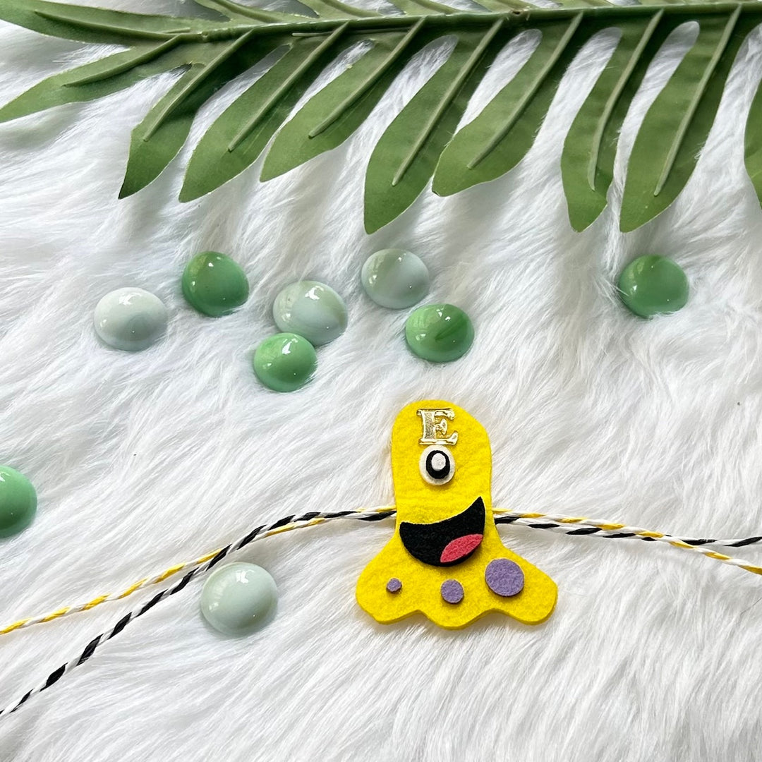 Babble Wrap Handmade Felt Rakhi With Initials - Boogie Boo