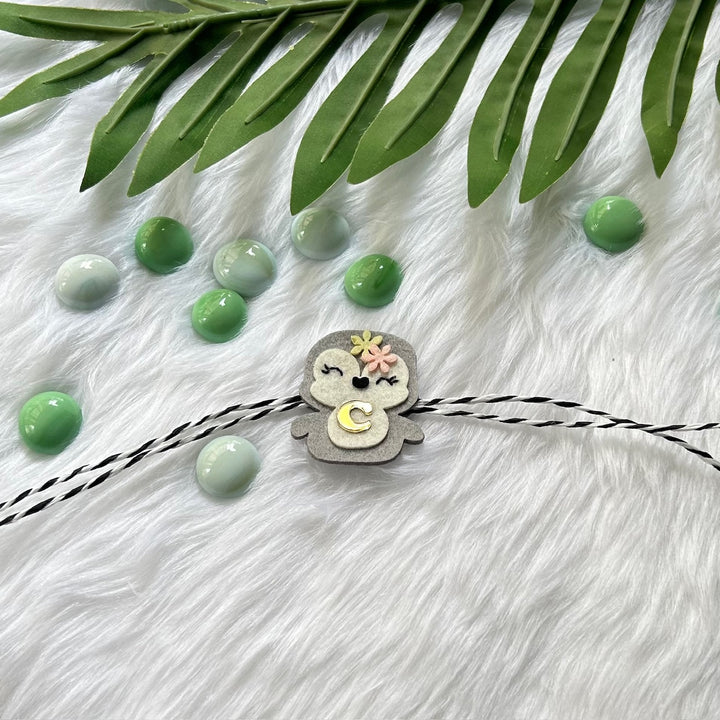 Babble Wrap Handmade Felt Rakhi With Initials - Chill Bird