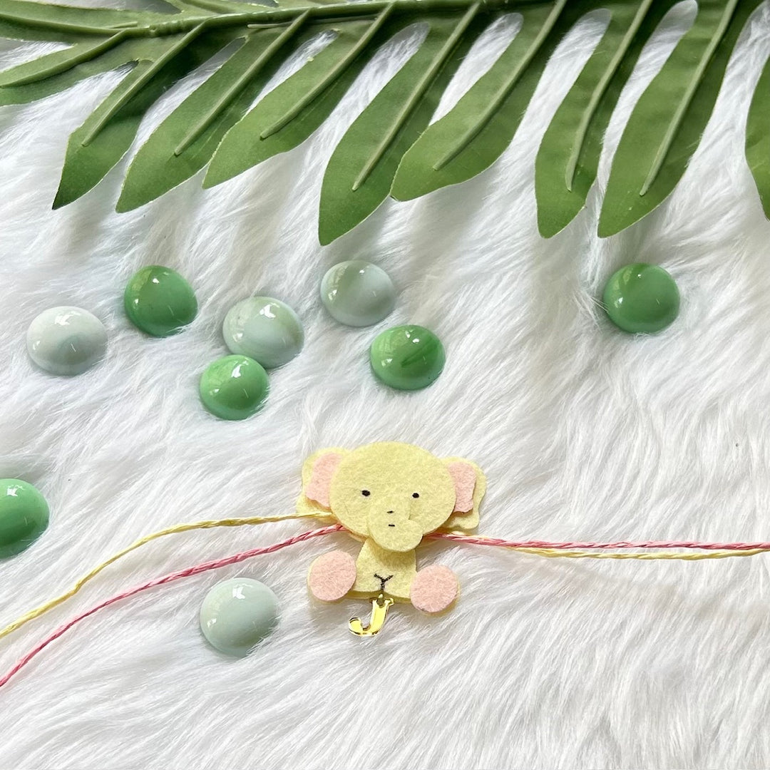 Babble Wrap Handmade Felt Rakhi With Initials - Ella