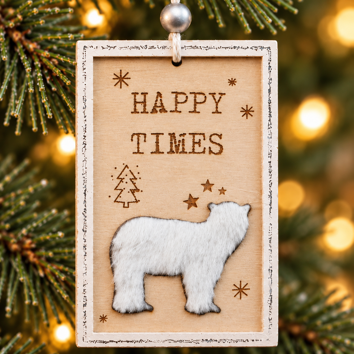 Happy Times Furry Bear Ornament
