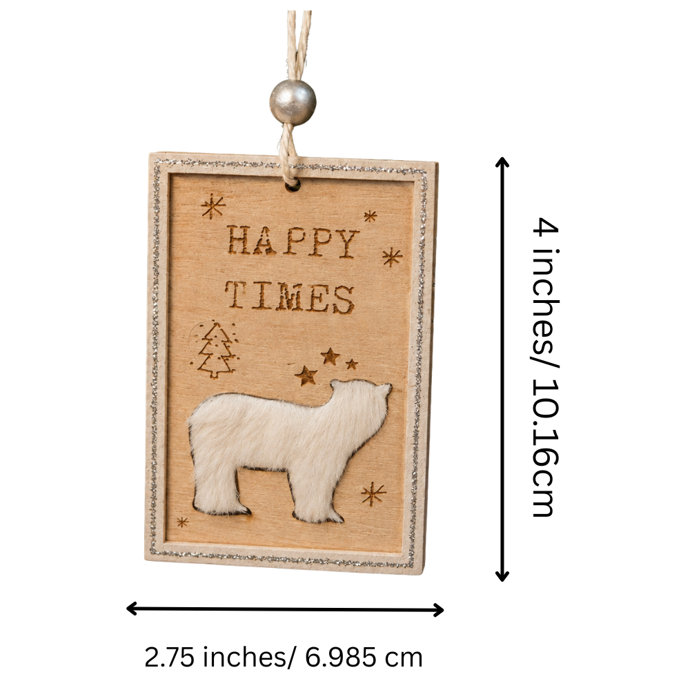 Happy Times Furry Bear Ornament
