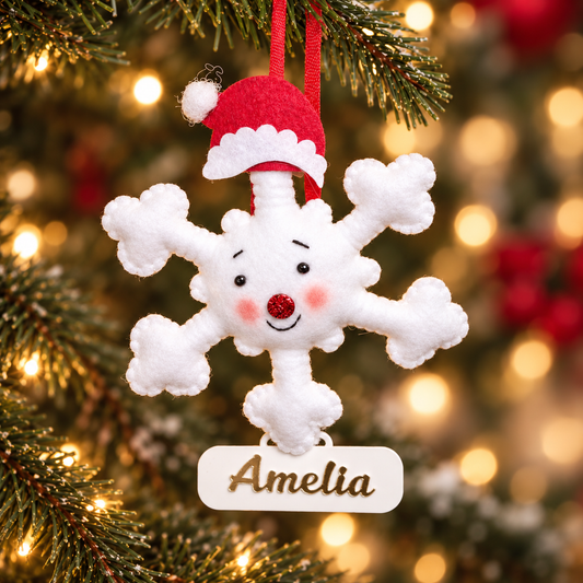 Happy Snowflake Felt Ornament