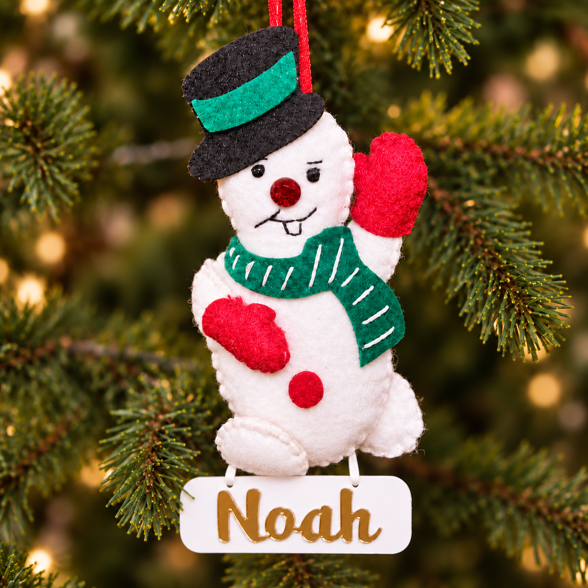 Happy Snowman Felt Ornament