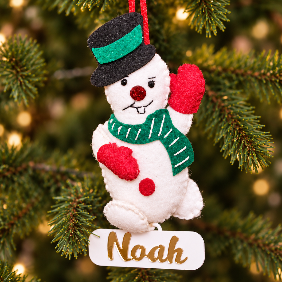Happy Snowman Felt Ornament