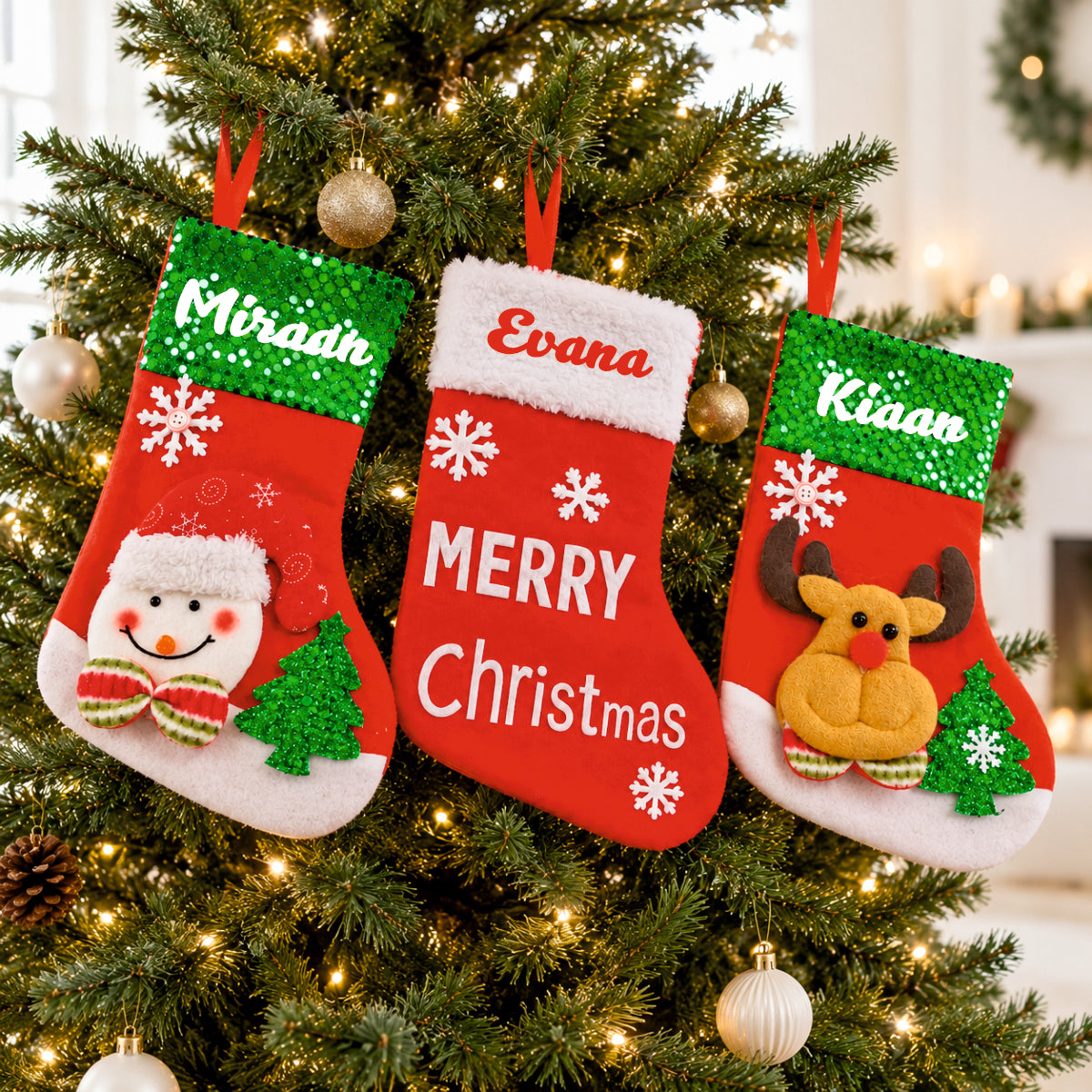 Holiday Cheer Mini Stockings - Set of 3