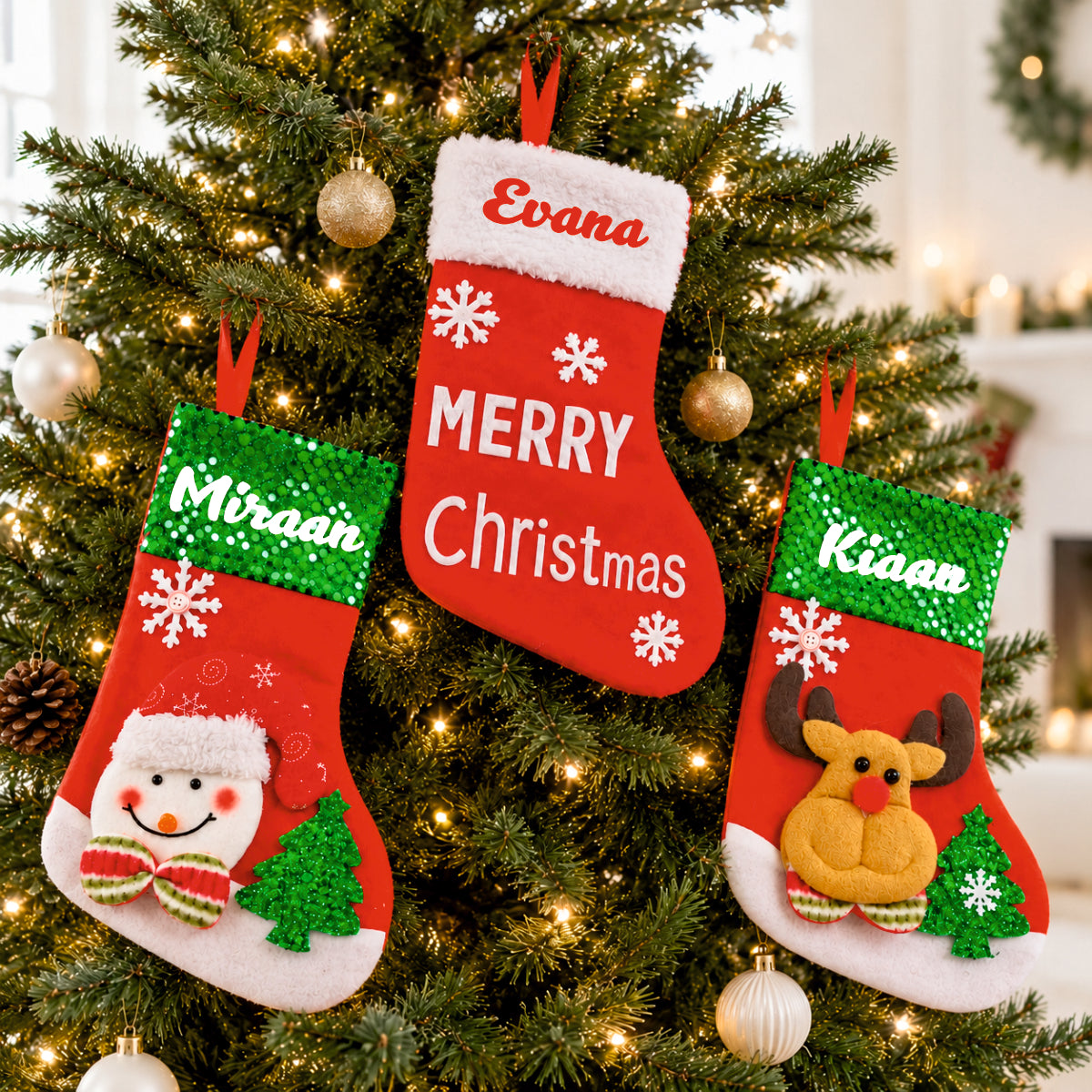 Holiday Cheer Mini Stockings - Set of 3