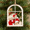 Holiday Timber Ornament- Snowman By The Window