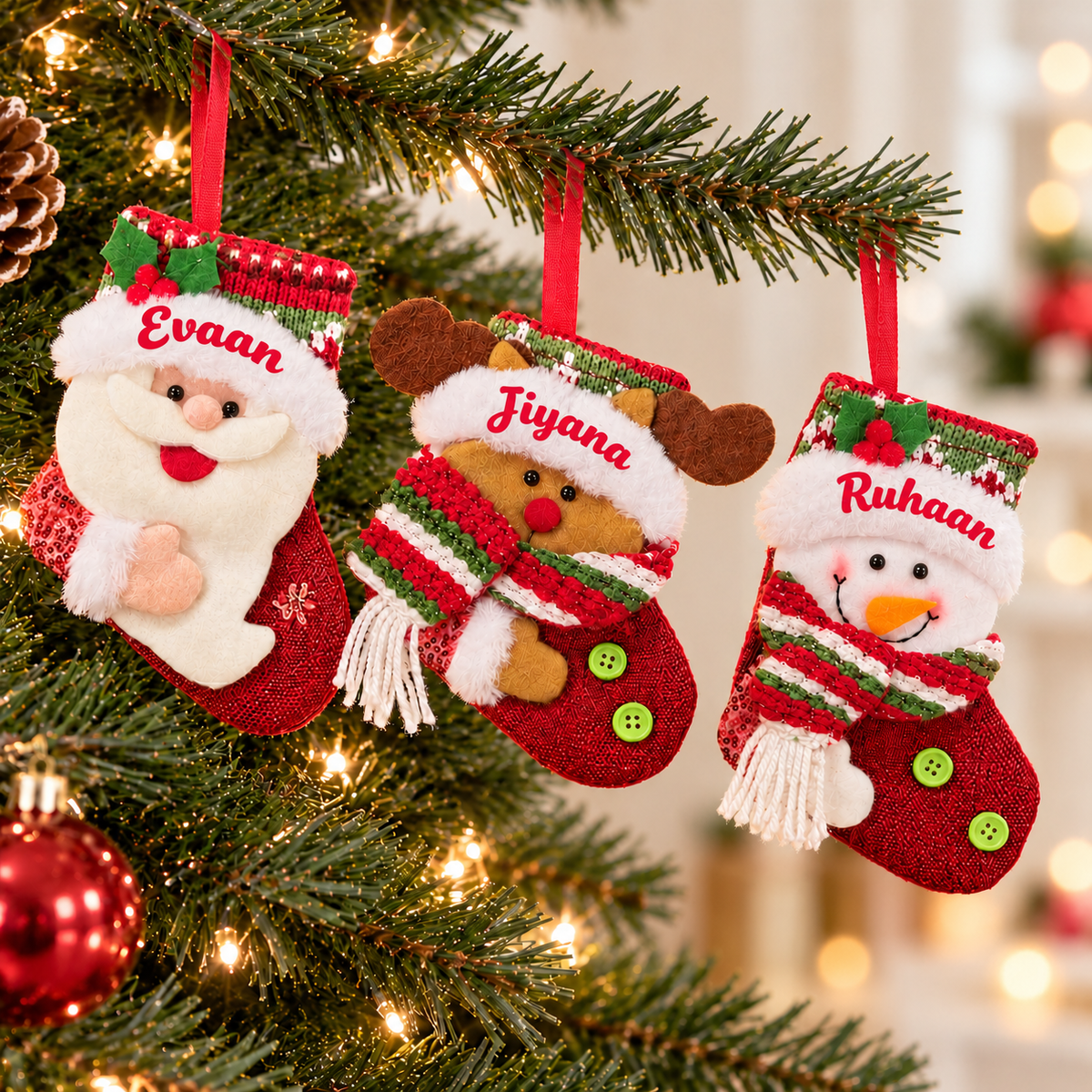 Holly Jolly Stocking Trio – Set of 3