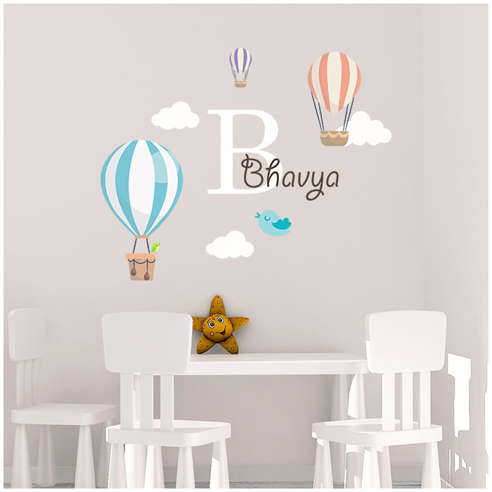 Hot Air Balloon Wall Name Sticker