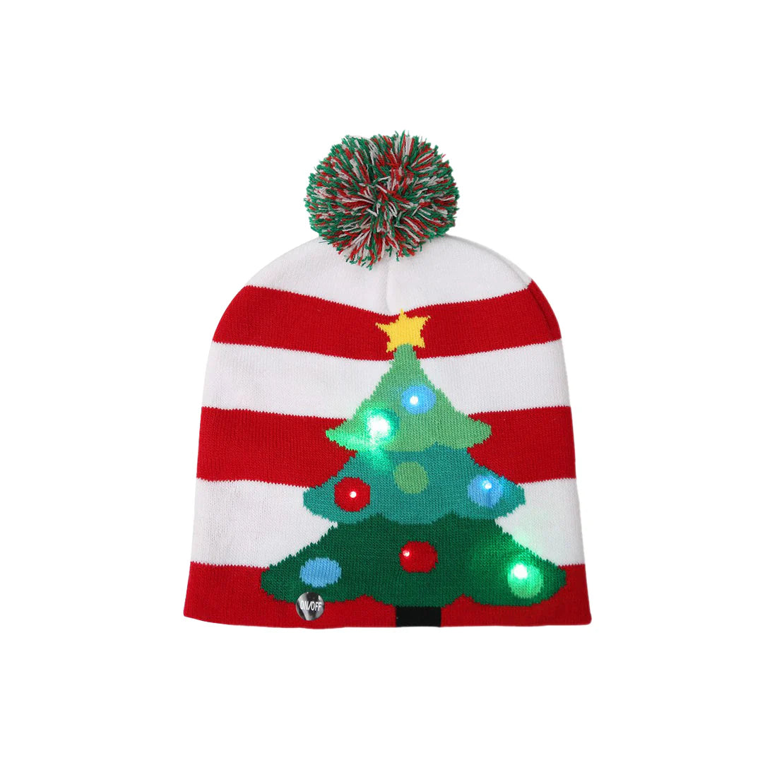 Twinkling Tree Knit LED Beanie