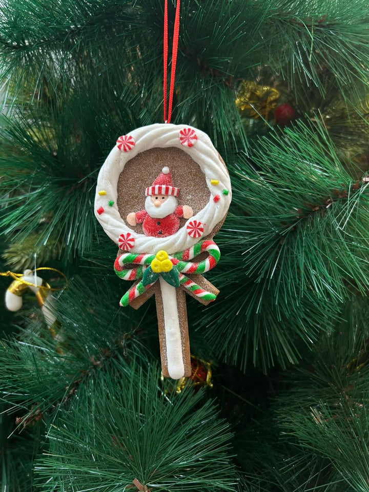 Babble Wrap Santa Lollipop Ornament