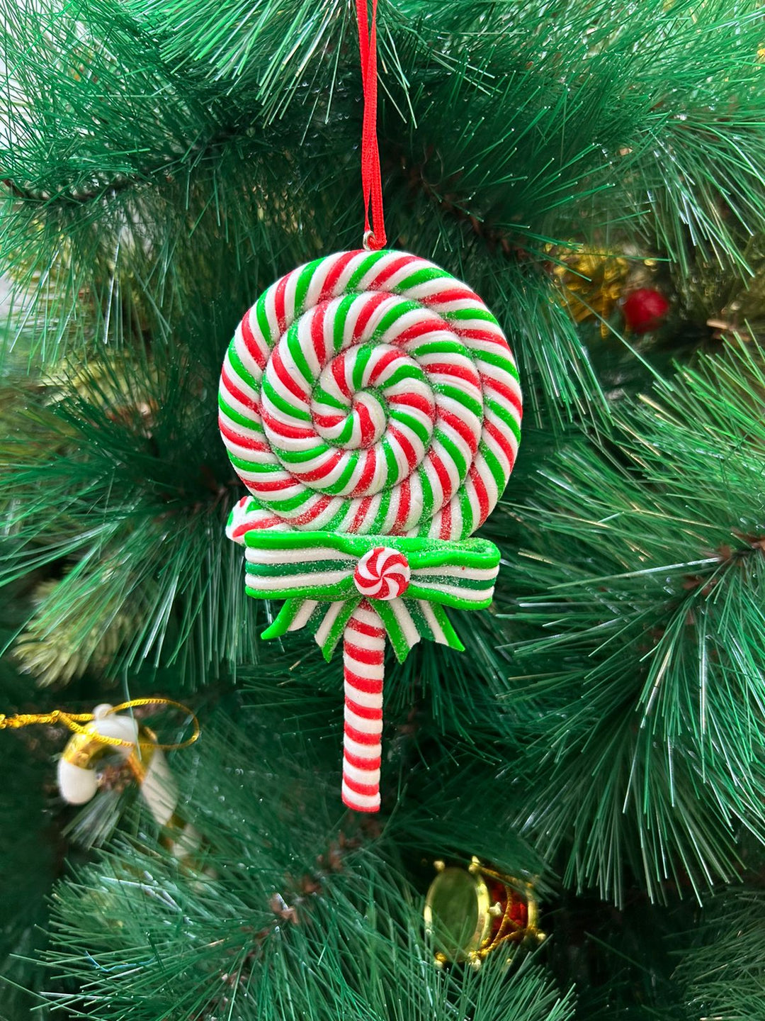 Babble Wrap Green Lollipop Ornament