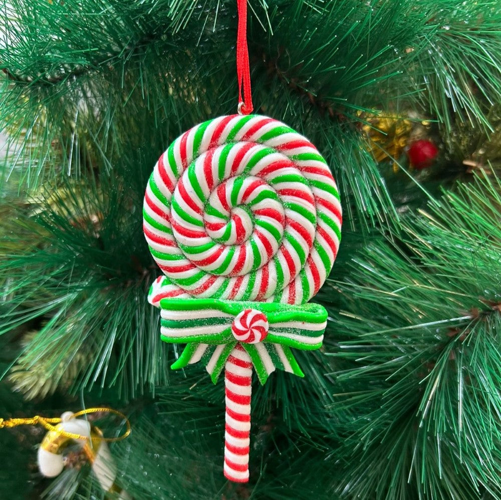 Babble Wrap Green Lollipop Ornament