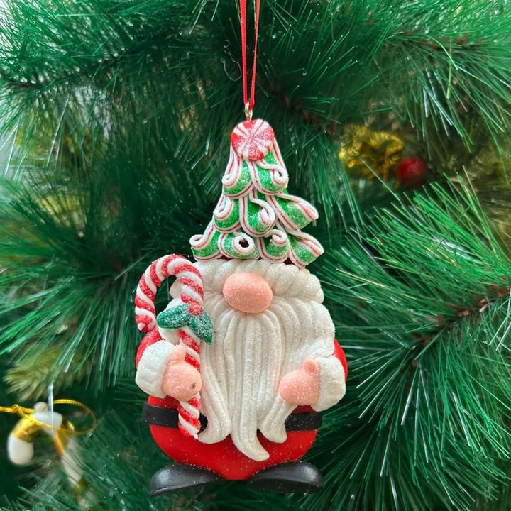 Babble Wrap Gnome with a Candy Cane Ornament