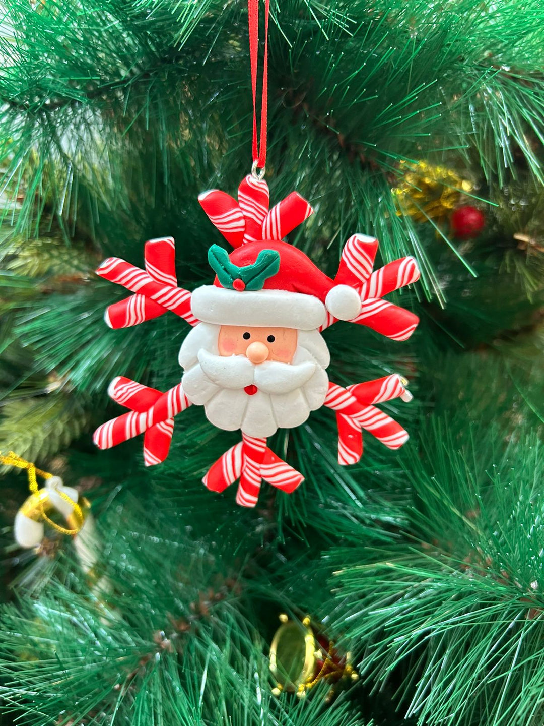 Babble Wrap Santa in a Snowflake Ornament