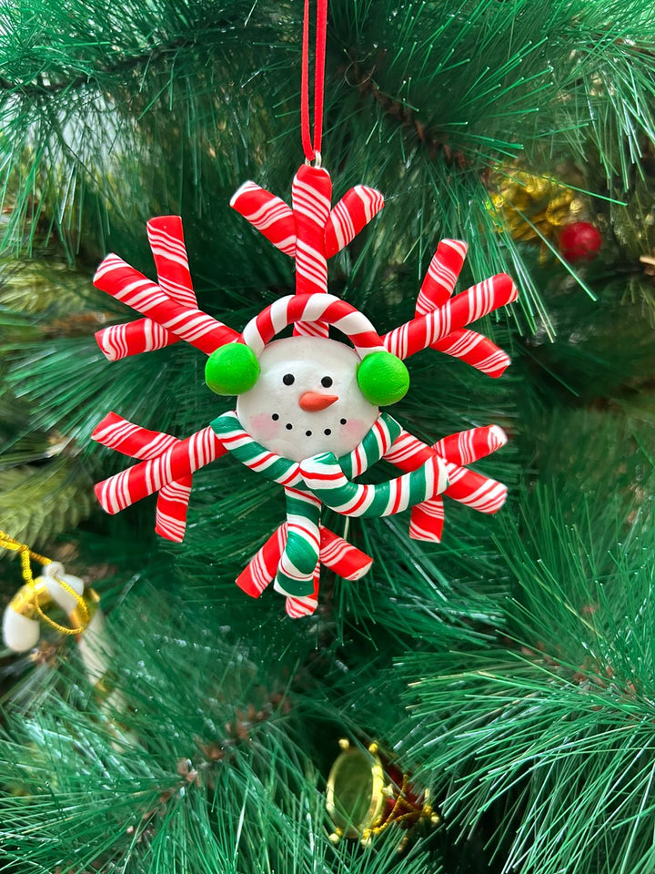 Babble Wrap Snowman in a Snowflake Ornament