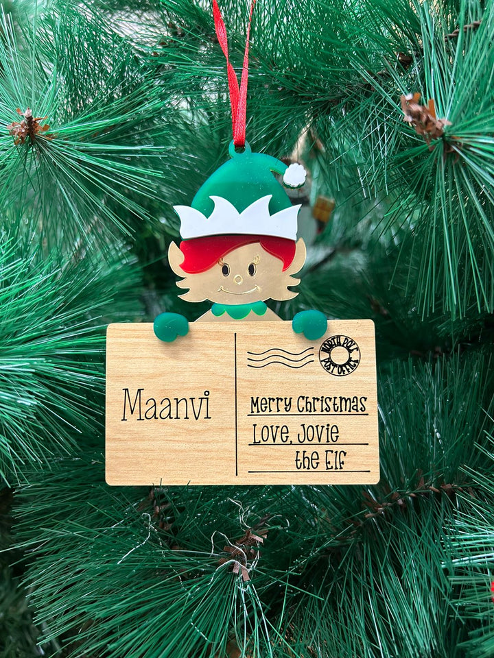 Babble Wrap Post Card Ornament - Jovie the Elf