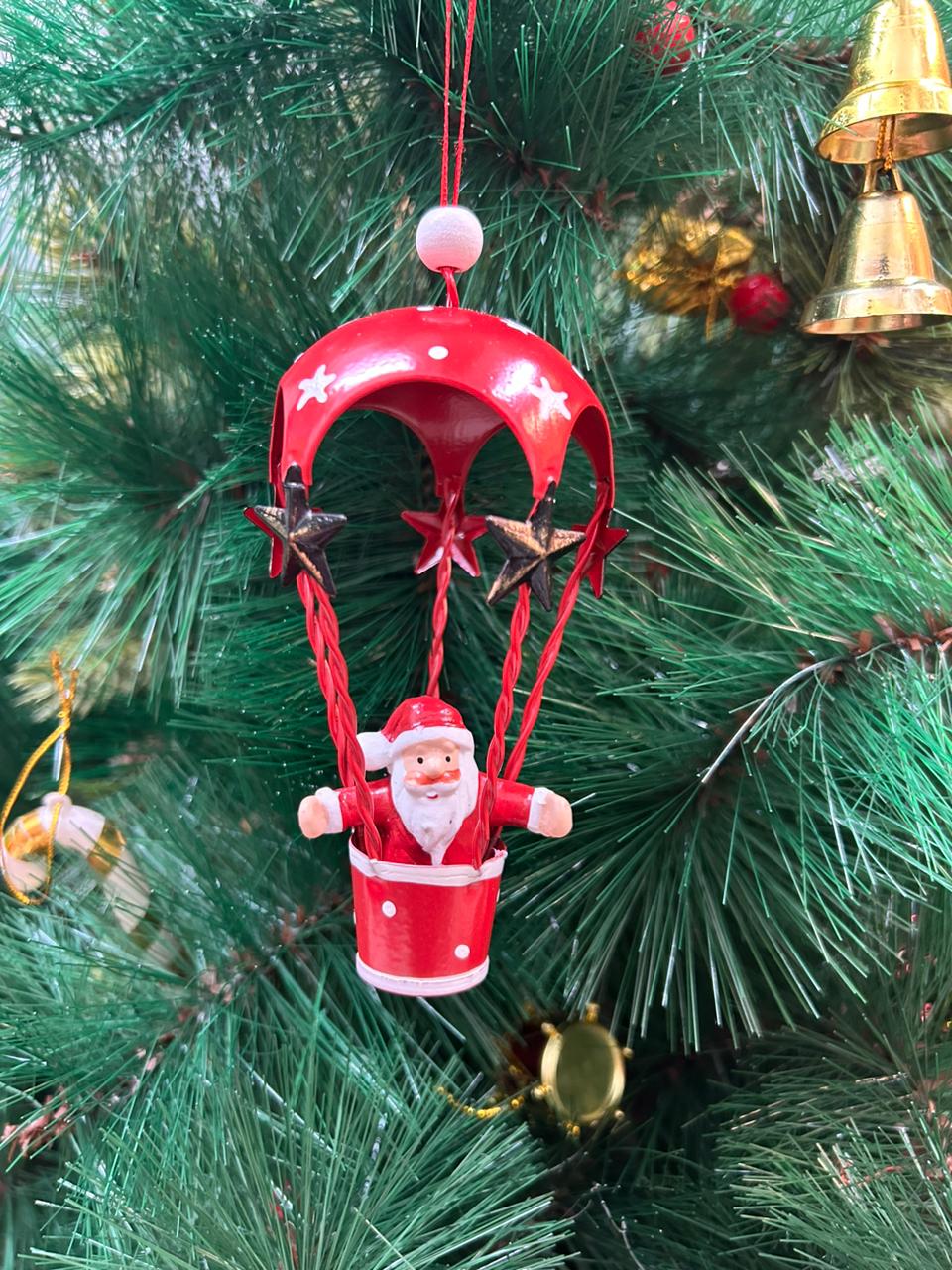 Babble Wrap Santa on a Hot Air Balloon Ornament