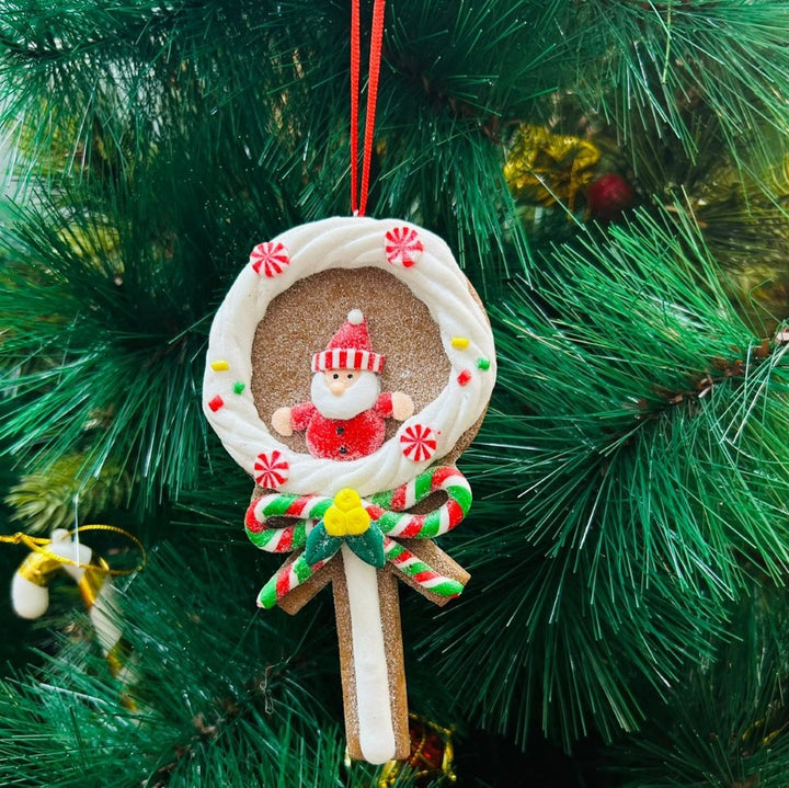 Babble Wrap Santa Lollipop Ornament