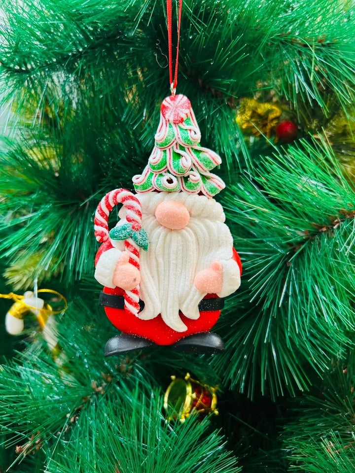 Babble Wrap Gnome with a Candy Cane Ornament