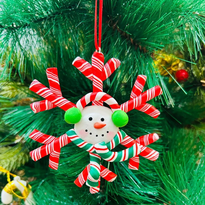 Babble Wrap Snowman in a Snowflake Ornament