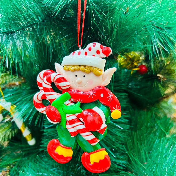 Babble Wrap Candy Cane Elf Ornament