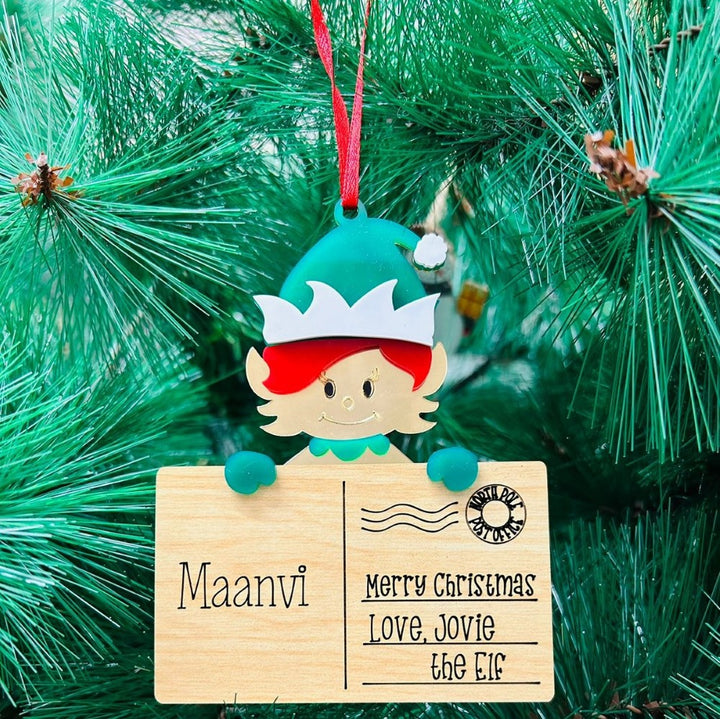 Babble Wrap Post Card Ornament - Jovie the Elf