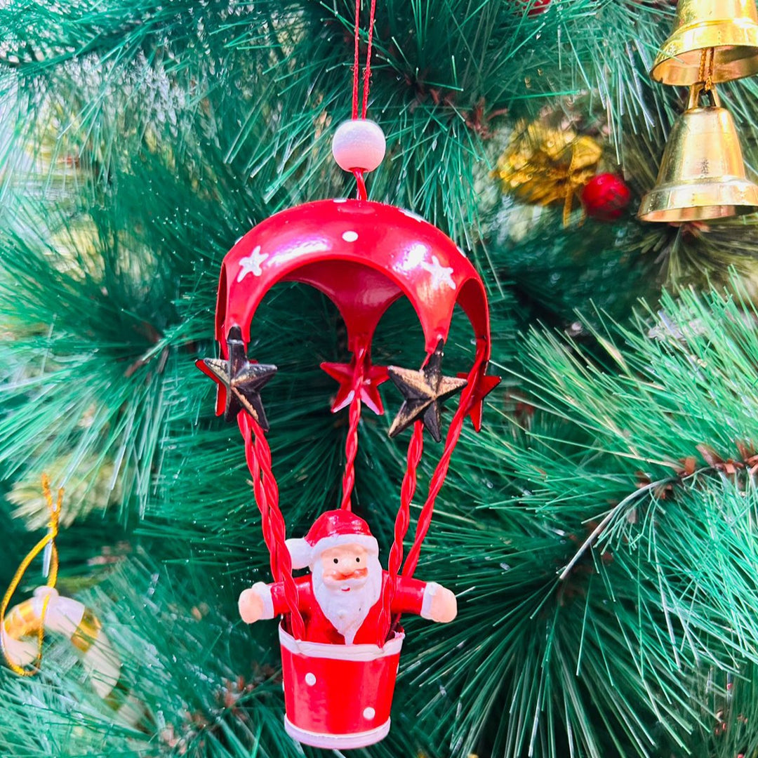 Babble Wrap Santa on a Hot Air Balloon Ornament