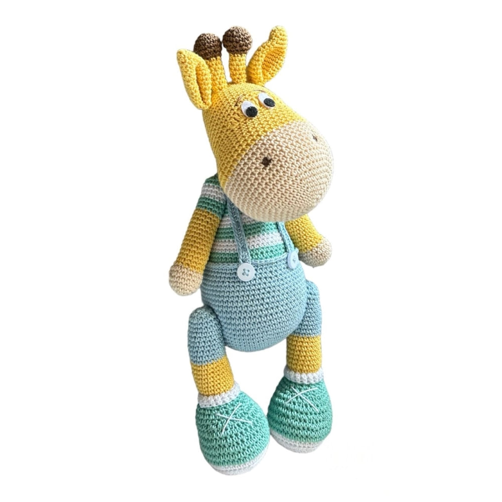 Crochet Toy- Griffin The Giraffe - Turquoise