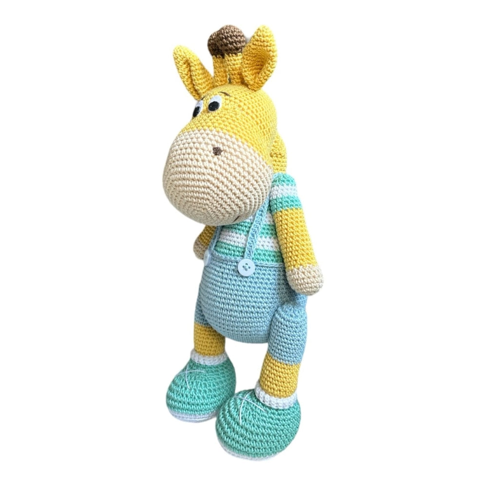 Crochet Toy- Griffin The Giraffe - Turquoise