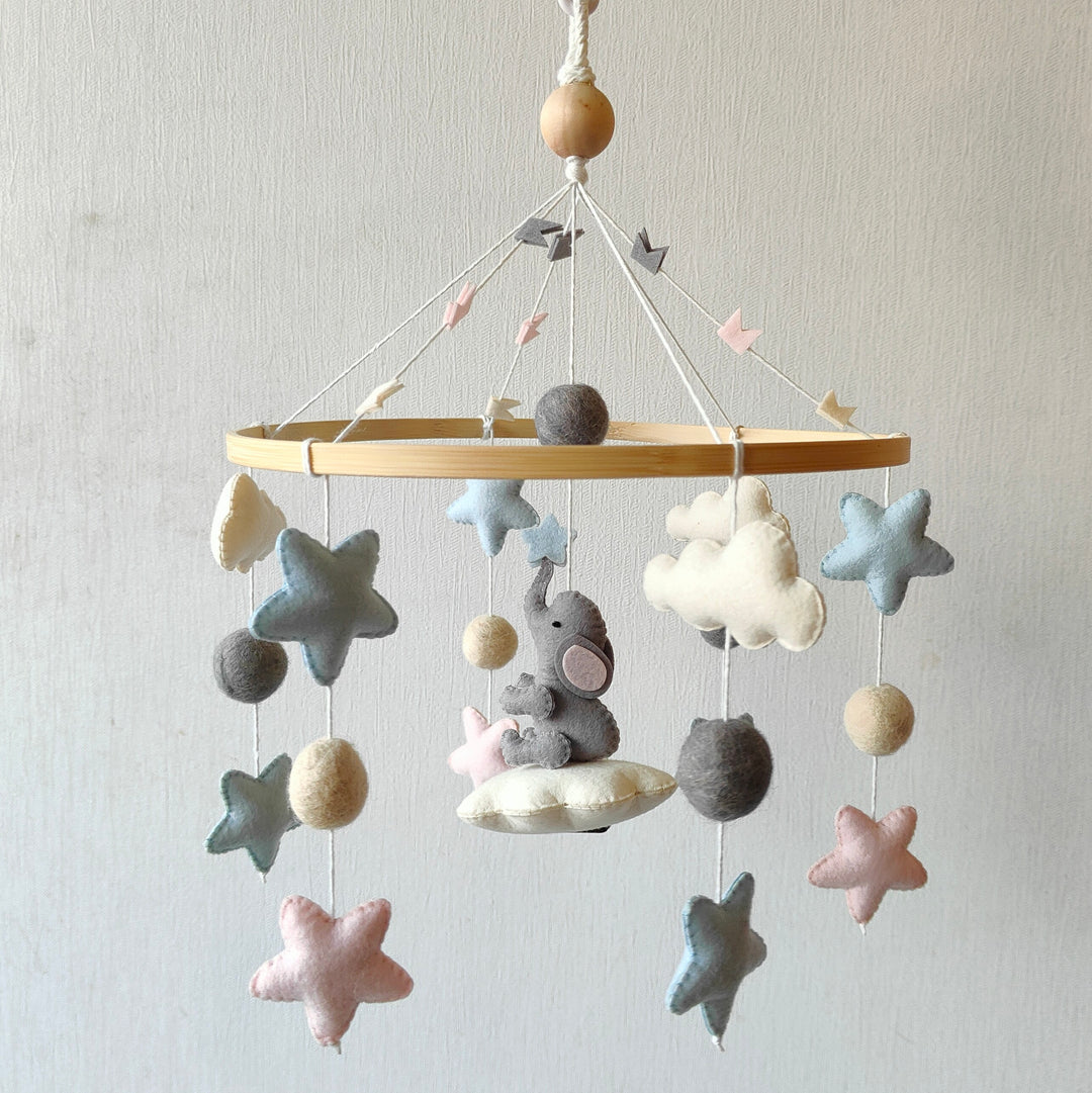 Babble Wrap Cot / Crib Mobile - Ellie On A Moon