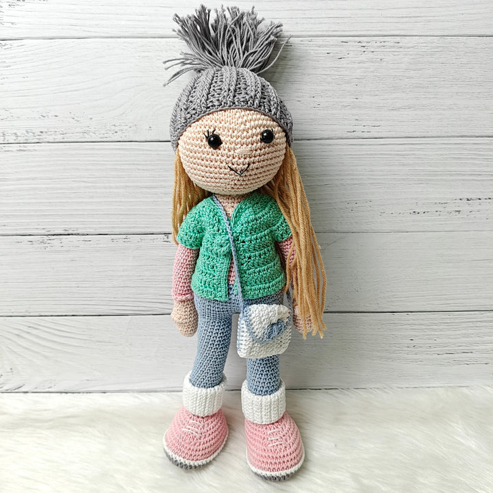 Crochet Doll - Beanie Belle (Aqua-Blue)