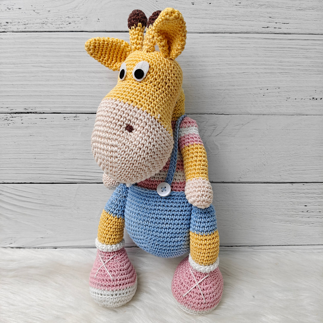 Crochet Toy- Griffin The Giraffe - Pink