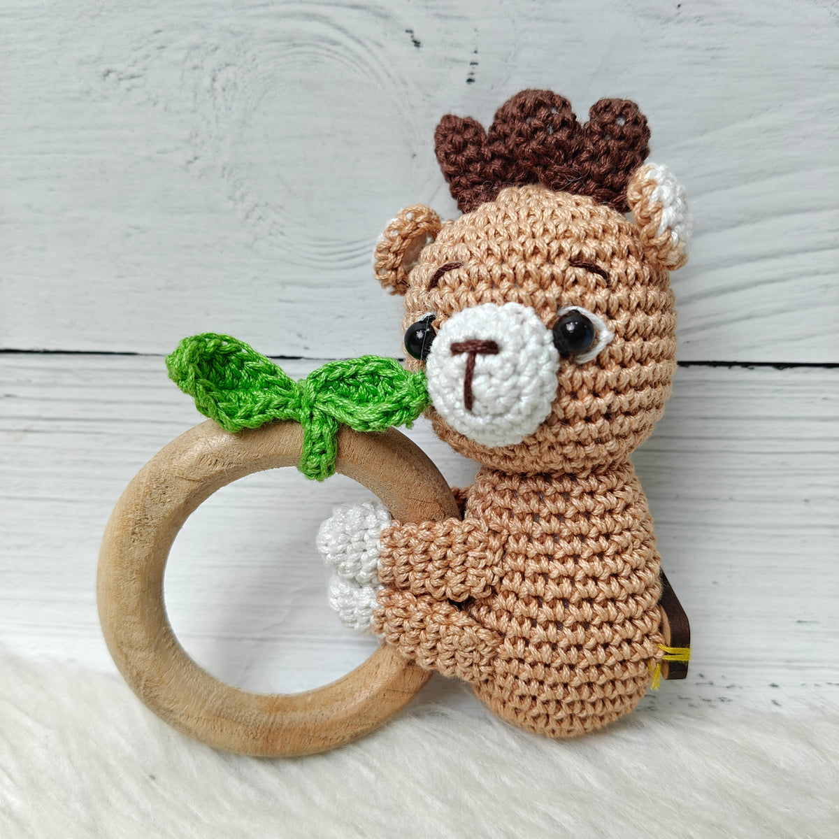 Crochet Rattle - Reindeer